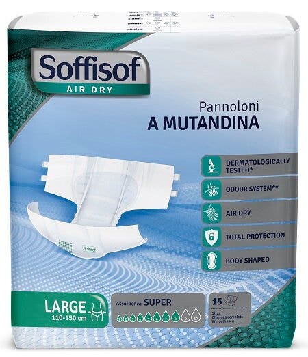 Soffisof air dry super pannolone a mutandina taglia l 15 pezzi
