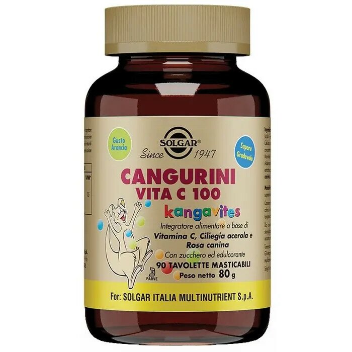 Solgar Cangurini Vita C 100 90 Tavolette Masticabili