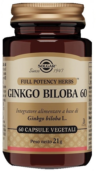 Solgar ginkgo biloba 60 60 capsule vegetali