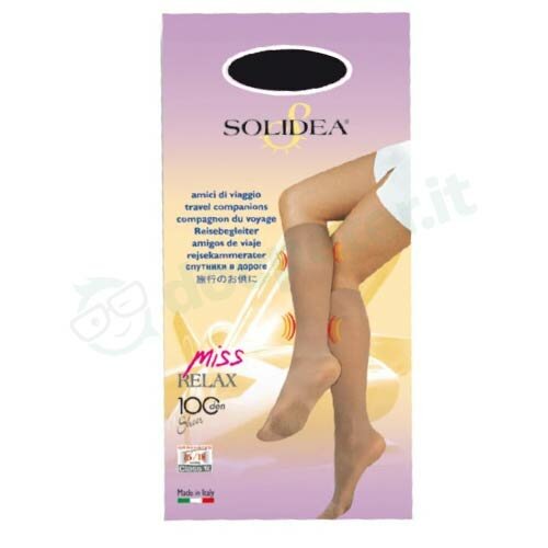 Solidea Miss Relax 100 DEN Gambaletto Compressivo Colore Cammello Taglia 2
