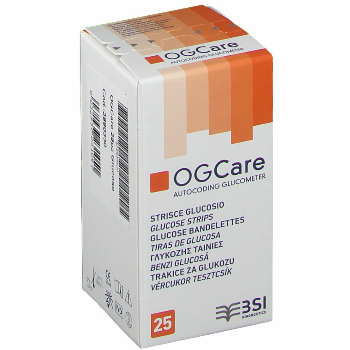 OGcare Misurazione Glicemia 25 striscette reattive