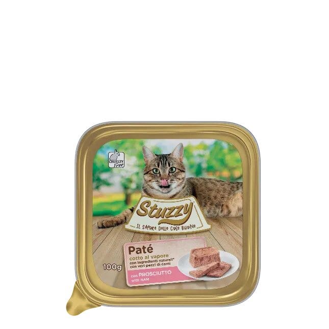 Stuzzy patÃ© classico con prosciutto per gatti adulti vaschetta 100g