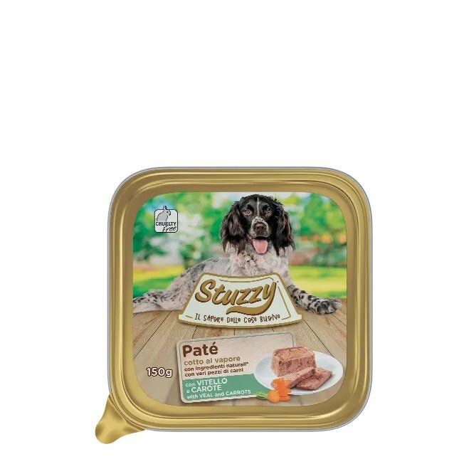 Stuzzy Paté Classico con Vitello e Carote per Cani Adulti Vaschetta 150g