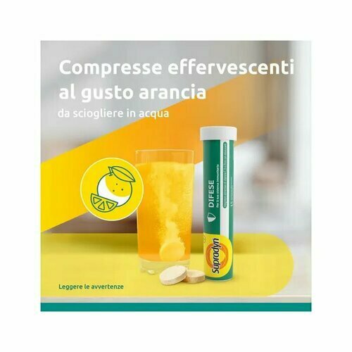 Supradyn Difese Adulto Integratore di Vitamina C D e Zinco 30 Compresse Effervescenti