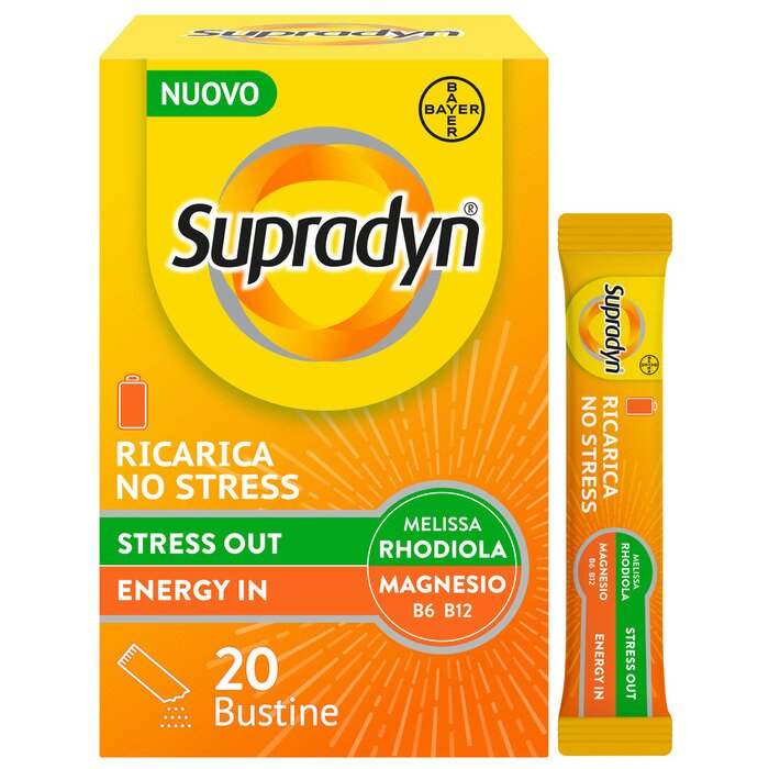 Supradyn ricarica no stress integratore vitamine e magnesio contro la stanchezza da stress 20 buste