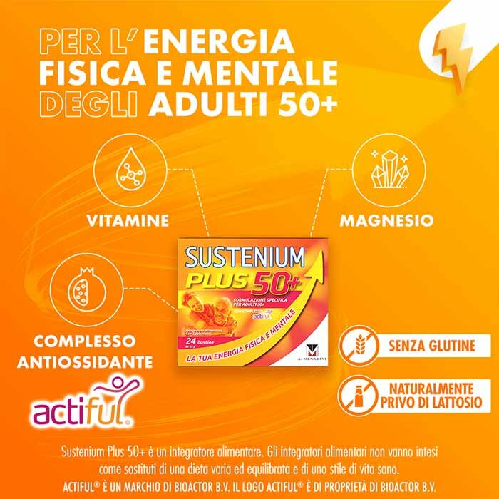 Sustenium Plus Energia Fisica e Mentale 50+ 24 bustine 