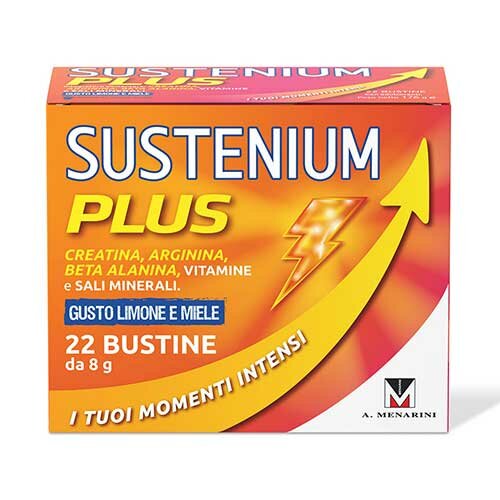Sustenium plus, integratore energizzante gusto limone e miele 22 bustine