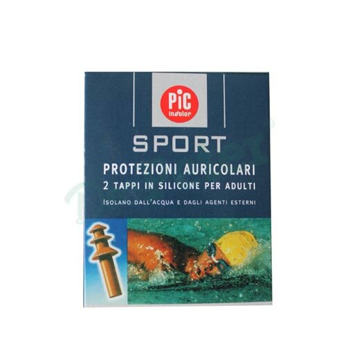 Tappo auricolare in silicone pic sport per adulti 2 pezzi
