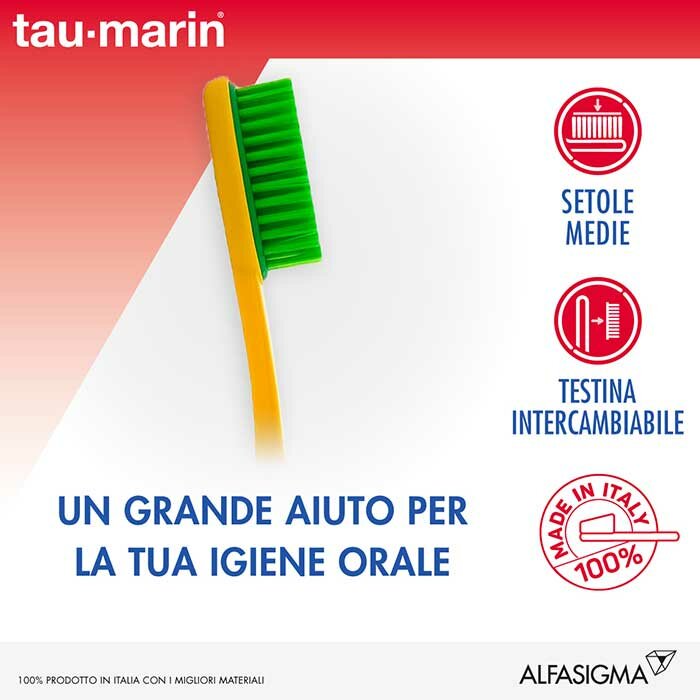 Tau-Marin Magnum Spazzolino Medio testina intercambiale