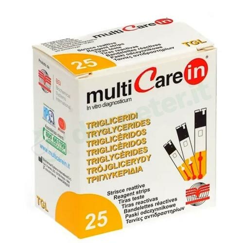Test trigliceridi multicare in strisce con aspriazione capillare 25 pezzi