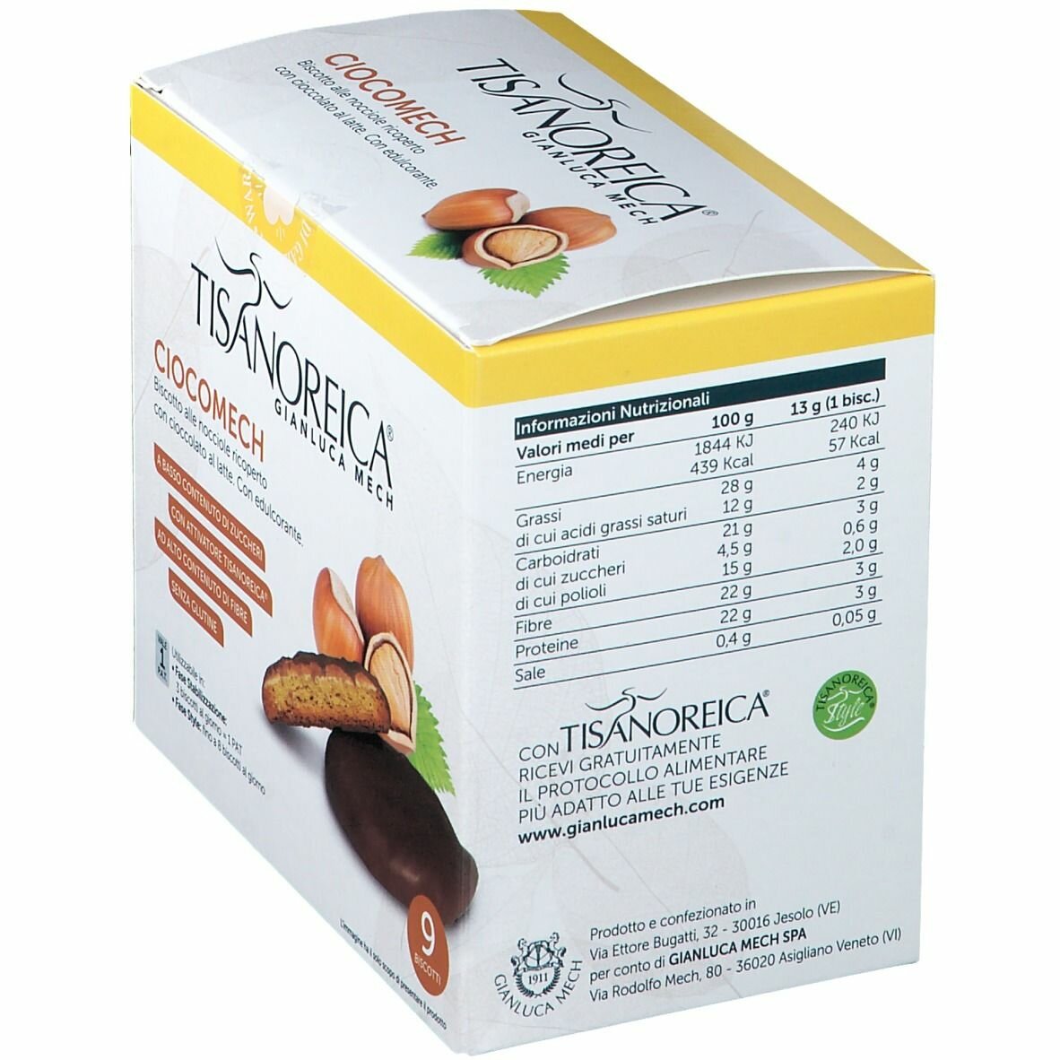 Tisanoreica vita ciocomech al latte biscotti 13 g 9 pezzi