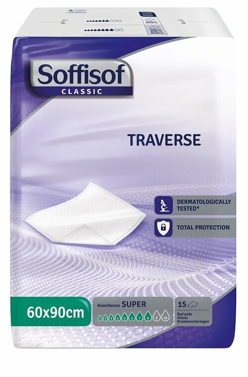 Traversa per incontinenza soffisof classic 8 gocce 60 x 90 15 pezzi