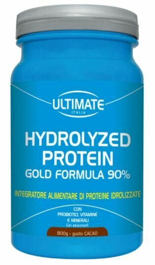 Ultimate hydrolized protein gold formula 90% gusto cacao 800 g senza glutine