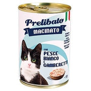 Unipro gatto prelibato macinato con pesce bianco e gamberetti 400g
