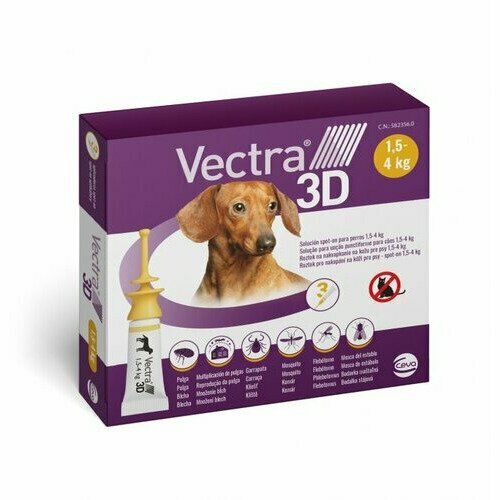 Vectra 3D Spot-on 3 Pipette 0,8 ml Cani da 1,5 a 4 kg