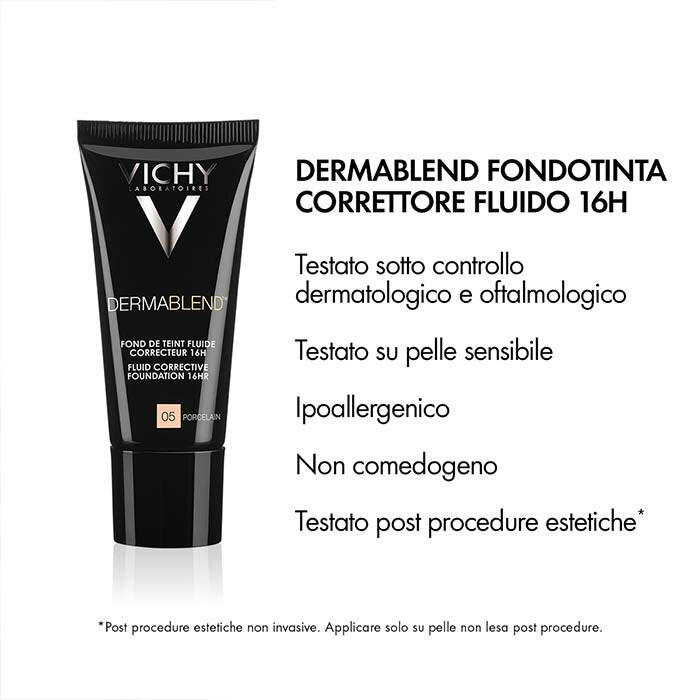 Vichy Dermablend Fondotinta Correttore Fluido 25 Nude 30 ml