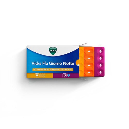 Vicks flu giorno notte 12 compresse giorno + 4 compresse notte