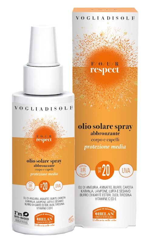 Vogliadisole respect olio solare spray abbronzante spf20 150 ml