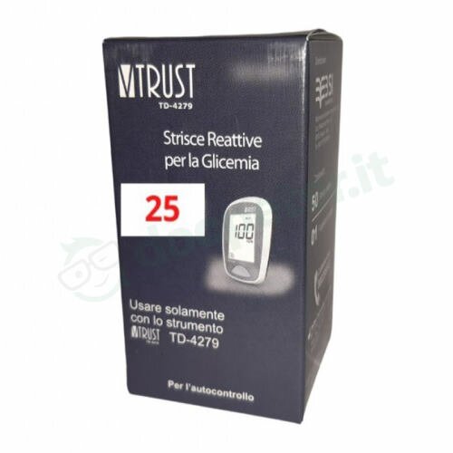 Vtrust TD-4279 Monitoraggio Glucosio 25 Strisce Reattive Monouso