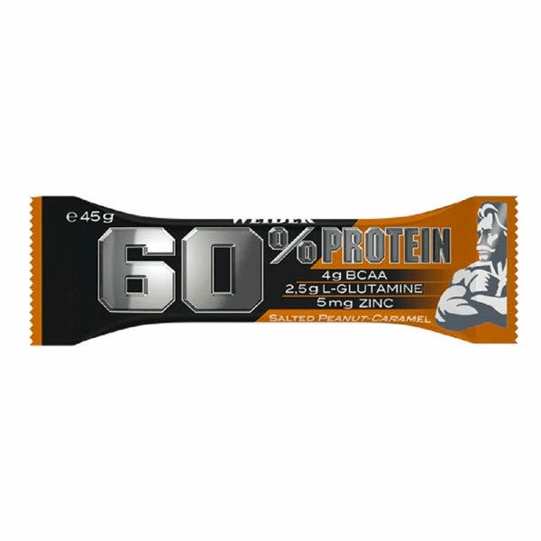 Weider 60%protein barretta arancia e caramello 45g