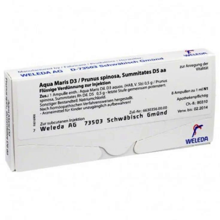 Weleda aqua maris d3 prunus d5 8 fiale da 1 ml