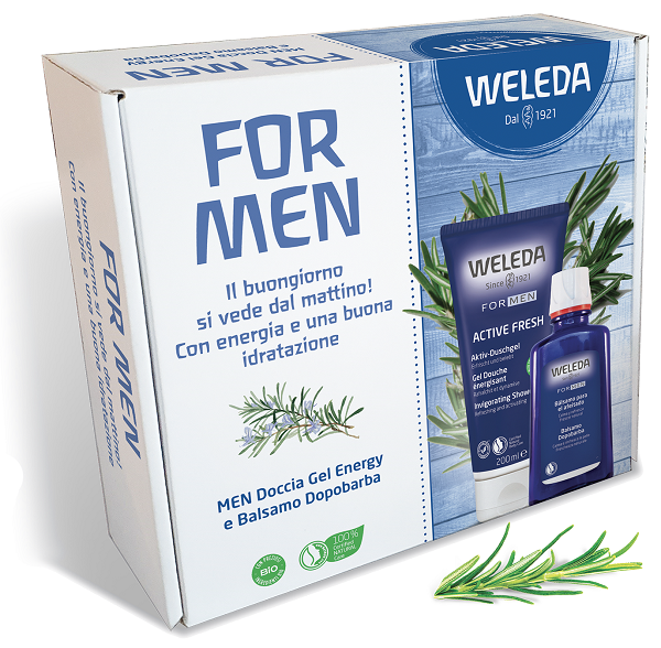 Weleda box for men gel doccia energizzante + balsamo dopobarba