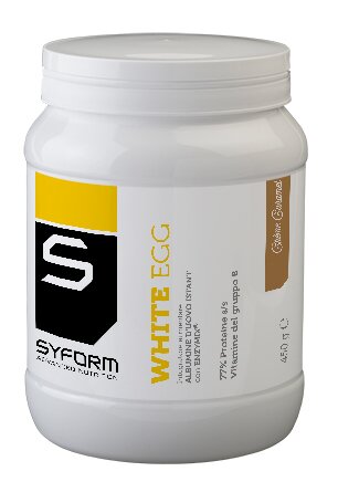 White egg integratore in polvere al gusto di creme caramel 450 g