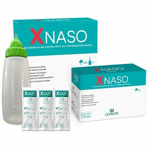 Xnaso soluzione salina con peg 3350 e sali per irrigazione nasale 30 bustine + 1 erogatore