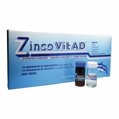 Zinco VitAD Integratore Vitaminico 10+10 Flaconcini da 10 ml