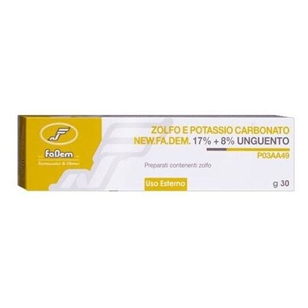 Zolfo e potassio carbonato new fadem unguento dermatologico 30 g