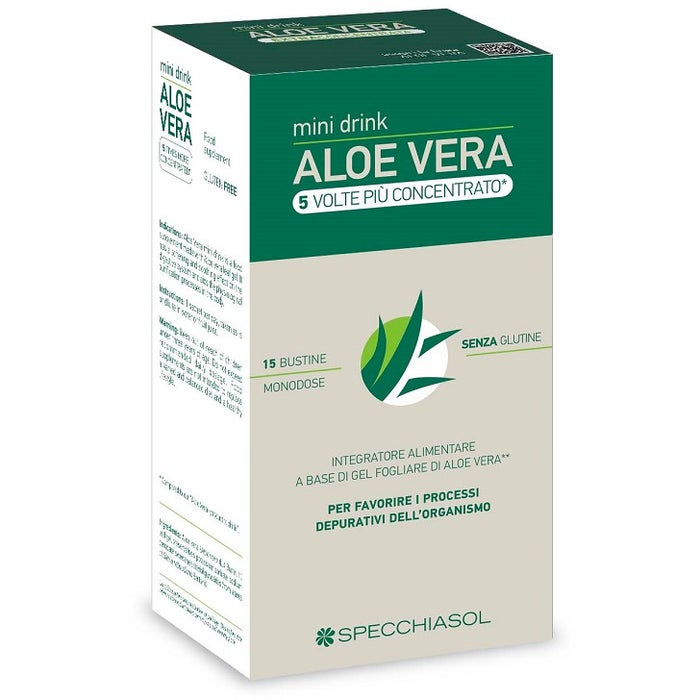 Specchiasol Aloe Vera Mini Drink 5 Volte Piu' Concentrato 15 Bustine Da 10 ml