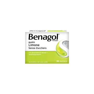 Benagol Limone Senza Zucchero 36 Pastiglie Mal di Gola
