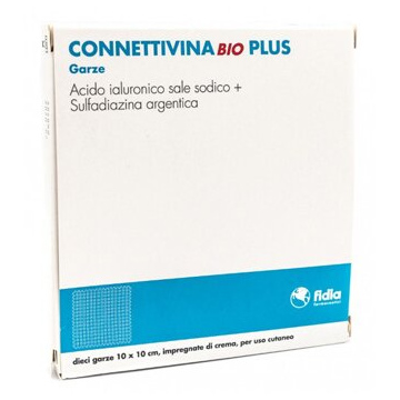 Connettivina bio plus piaghe e ulcere 10x10cm 10 garze impregnate