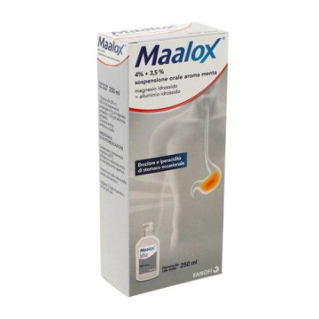 Maalox sospensione orale 4% + 3.5% aroma menta 250ml