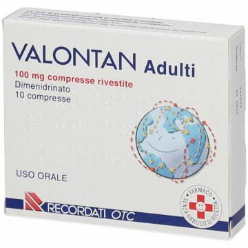 Valontan 100 mg Adulti Mal d'Auto 10 Compresse Rivestite