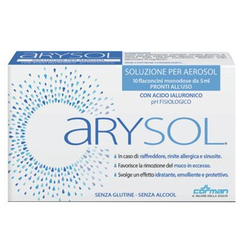 Arysol soluzione adulti per aerosol con acido ialuronico phfisiologico 10 flaconcini monodose da 5 ml