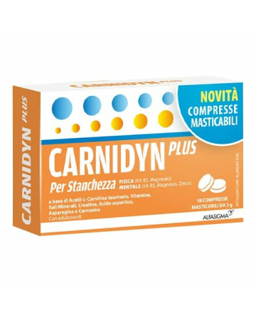 Carnidyn Plus Integratore con Carnitina 18 Compresse Masticabili