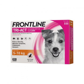 Frontline tri-act spot-on 3 pipette 1 ml cani da 5 a 10 kg