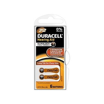 Duracell easy tab 312 marrone batteria apparecchio acustico