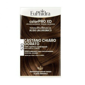 Euphidra colorpro xd 530 castano chiaro dorato gel colorantecapelli in flacone + attivante + balsamo + guanti