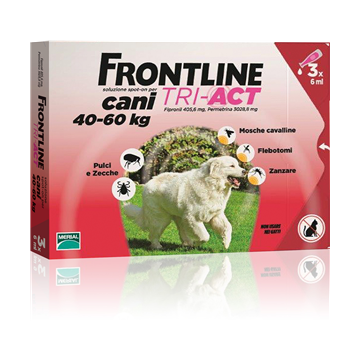 Frontline tri-act spot-on 3 pipette 6 ml cani da 40 a 60 kg