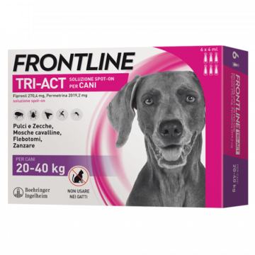 Frontline tri-act spot-on 6 pipette 4 ml cani da 20 a 40 kg