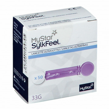 MyStar SylkFeel Lancette pungidito ultrasottili 33 gauge 50 pezzi