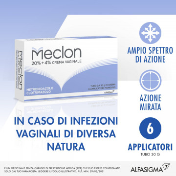 Meclon crema vaginale antimicotica antibatterica 30g+6 applicatori