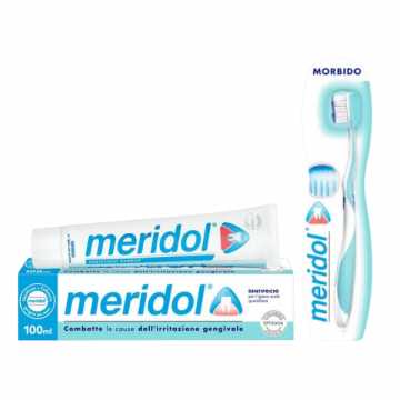 Meridol dentifricio 100 ml + spazzolino meridol morbido