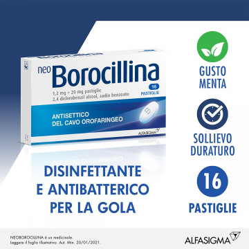 Neoborocillina Antisettico Orofaringeo 16 pastiglie