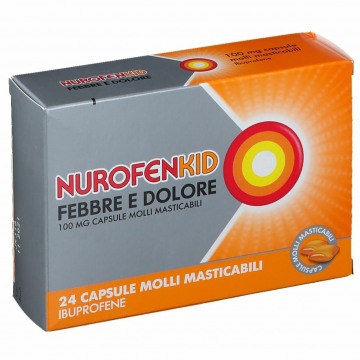 Nurofenkid Febbre e Dolore 24 capsule molli masticabili 100 mg