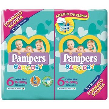 Pampers baby dry duo dwct xl 30 pezzi