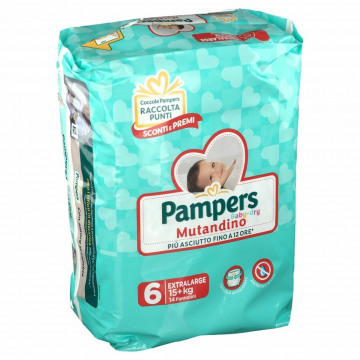 Pampers baby dry mutandino sm taglia 6 extralarge small pack14 pezzi