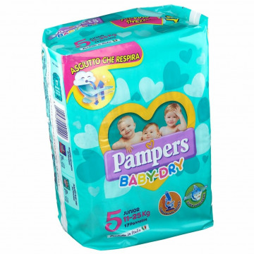 Pannolini per bambini pampers baby dry downcount no flash junior 17 pezzi